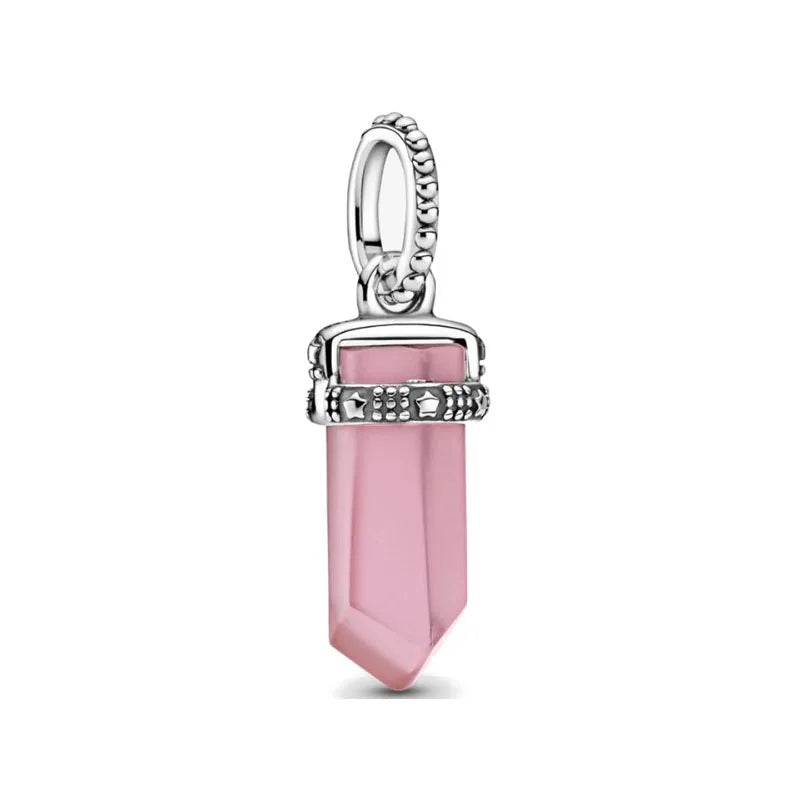 Hot selling 925 silver pink series flower dog paw heart-shaped pendant, Fit original bracelet DIY accessories, exquisite jewelry
