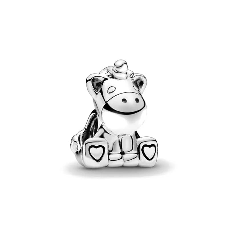 2026 New S925 Silver Robot Cross Digital Pendant, Suitable for Original Bracelets, DIY Accessories, Women's Charm Jewelry Gifts