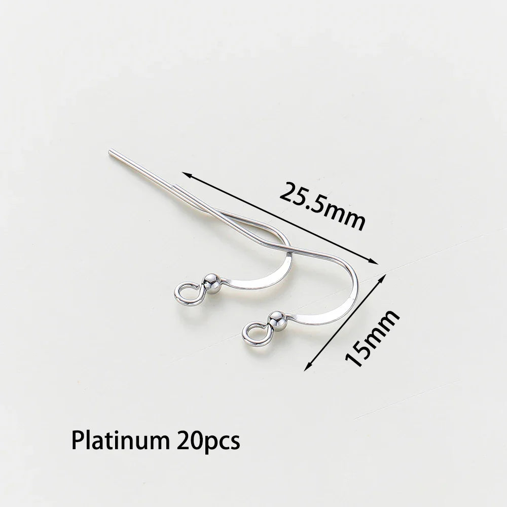 20pcs/lot 6 Styles 14K 18K Gold Plated Earring Wires With Ear Hook Earrings Clasp Findings Supplies For  DIY Jewelry Making