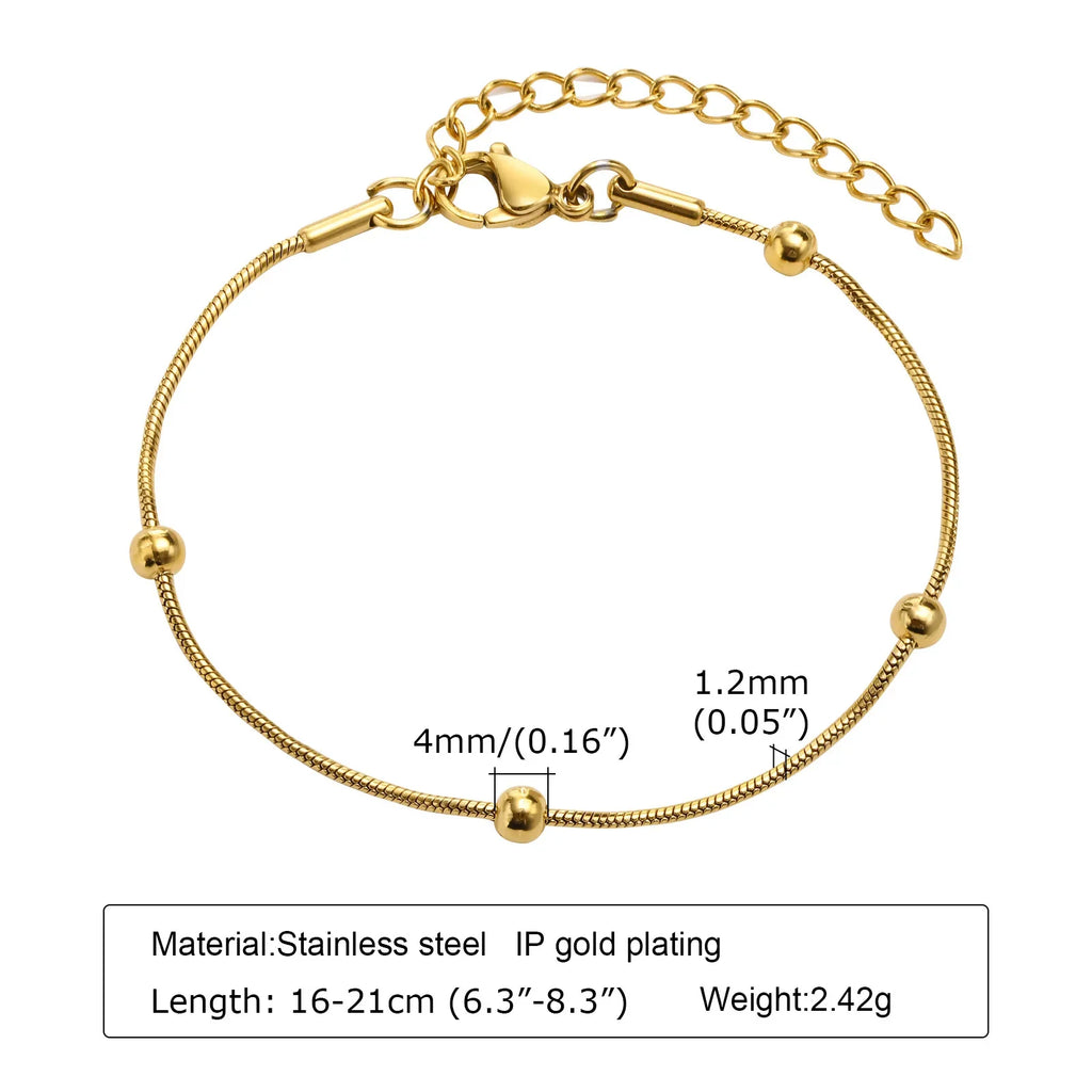 Statement Stainless Steel Chain Bracelet for Women, Vintage 18k Gold Plated Elegant Jewerlry