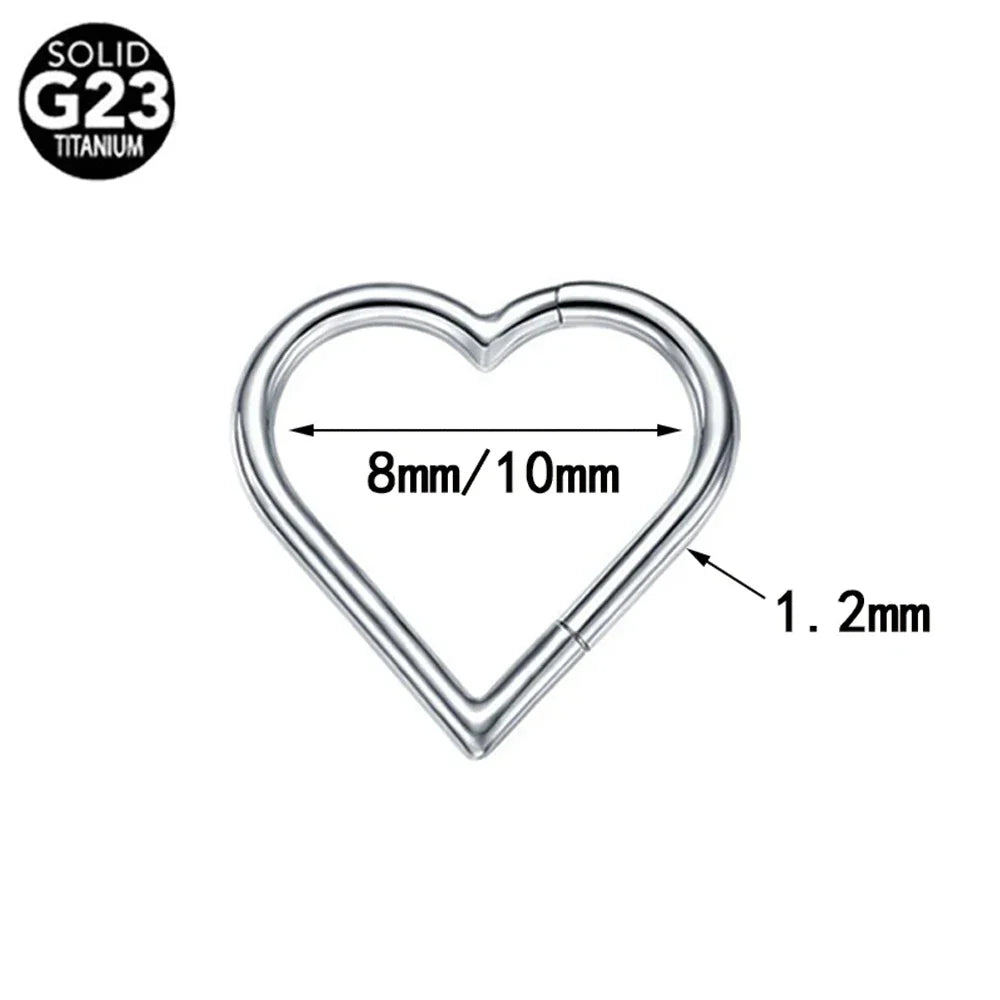 G23 Titanium Bee Septum Nose Ring Piercing Body Jewelry 16G Moon Segment Snake Clicker Helix  Ear Cartilage Heart Daith Hoop