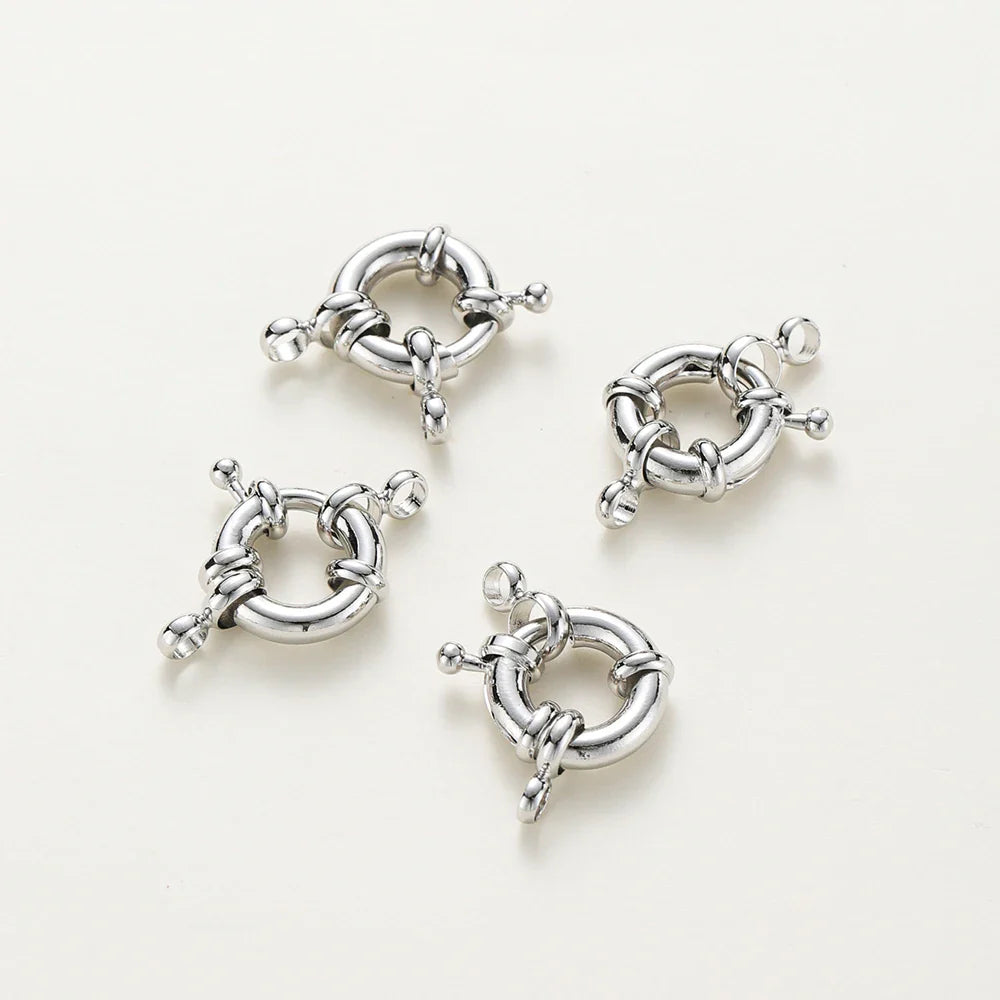1-4pcs 14K 18K Real Gold Plated Sailor Clasps Bracelet Charm End Connector Spring Clasp For DIY Jewelry Making Necklace Findings