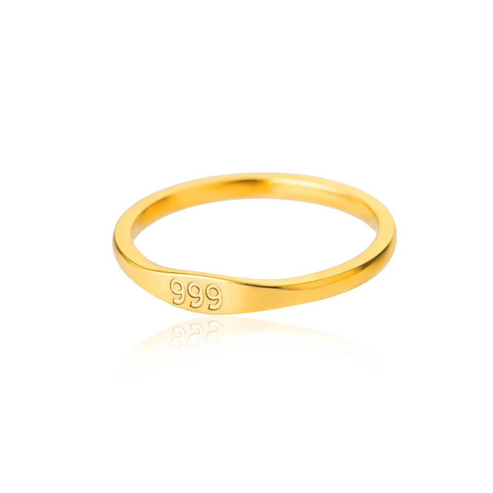111 222 333 444 555 666 777 999 Angel Number Rings For Women Stainless Steel Ring Vintage Aesthetic Retro Jewelry anillos 2025