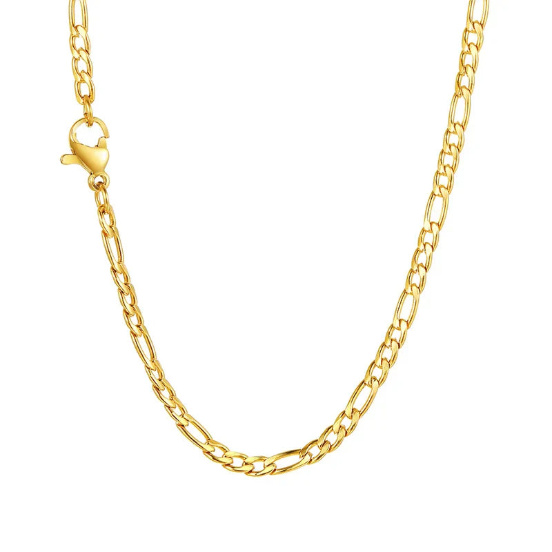 Figaro Chain Necklace Stainless Steel Link Gold Color Choker Necklace Layered Women Girls 14"  18" 20" 24"