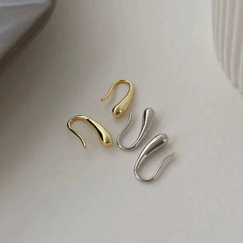 Sliver-plated Water Drop Shape Earrings for Women  Simple Temperament Ins Retro Jewelry Party Birthday Gifts