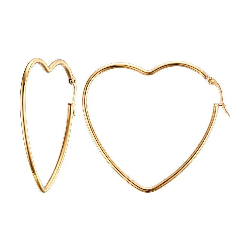 Stylish Geometric Hoop Earrings for Womens Girls Stainless Steel Minimalist Elegant Earings