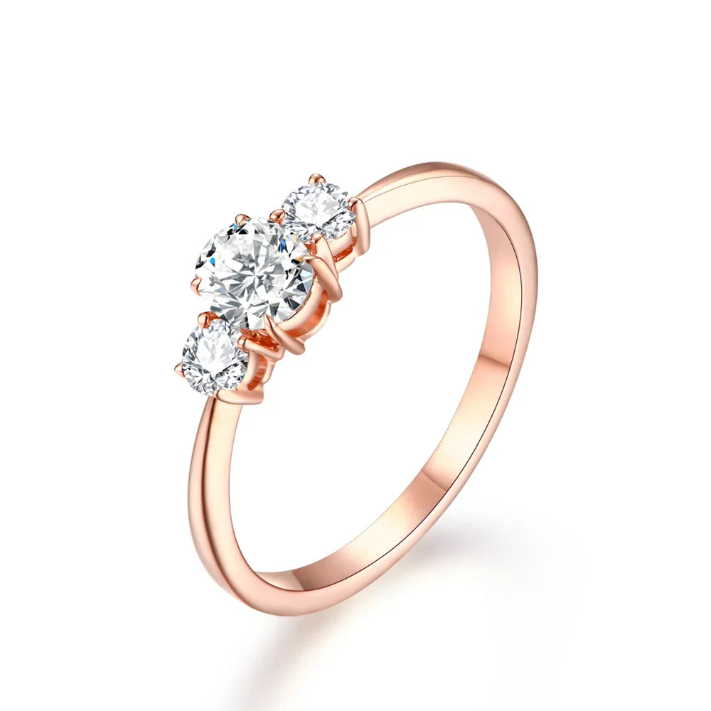 MINTYBOX D Color Oval Cut Three Stone Moissanite Rings Solid 925 Sliver 18K Plated Jewelry for Women Engagement Ring Wedding