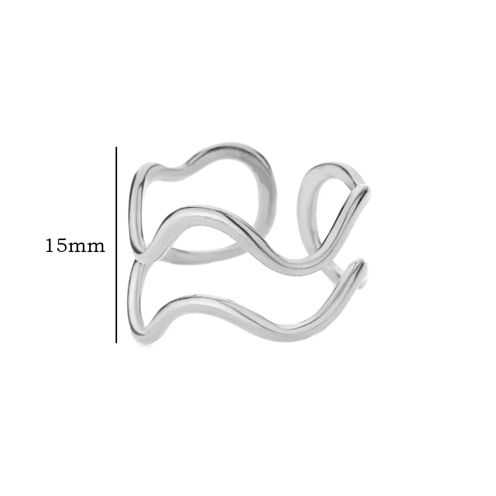 Minimalist Stainless Steel Line Open Rings For Women Gold Color Wedding Aesthetic Ring Designer Jewelry Accessories BFF anillo