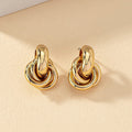 Obega Gold SIlver Color Knot Hoop Earring For Women Shiny Plating Trendy Earring Stud Cute Daily Wear Jewelry