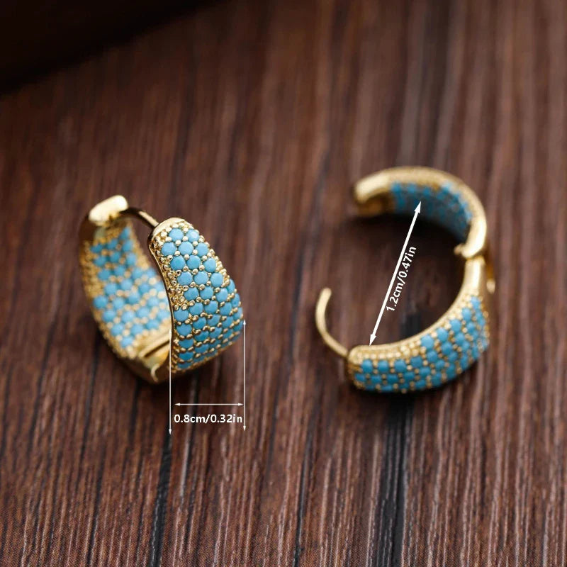 Women's Earrings Bohemian Style Clip Earrings Copper Synthetic Turquoise Earrings Party Wedding Mother's Day Accessories