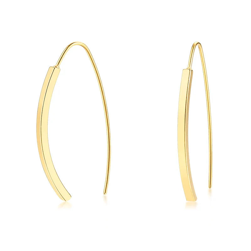 Stylish Geometric Hoop Earrings for Womens Girls Stainless Steel Minimalist Elegant Earings