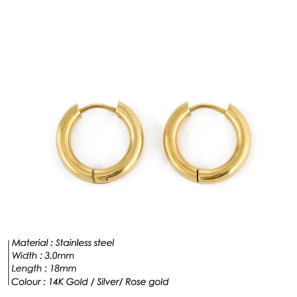 Minimalist Stainless Steel Round Earrings for Women Trendy Geometric Drop Statement Earrings Party Fashion Jewelry Gift