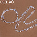 925 Sterling Silver Fringed oval beads Chain Bracelets necklace Jewelry set for women Fashion Party wedding accessories Gifts