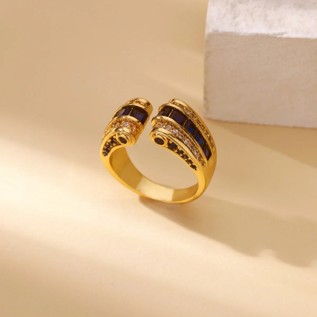 Gothic Stainless Steel Opening Finger Rings for Women Vintage Geometric Adjustable Finger Ring Trendy Punk Jewelry Gifts
