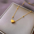 Stainless Steel Simple Fashion Heart Clavicle Chain Necklace For Women Elegant Romantic Choker Pendant Necklaces Jewelr
