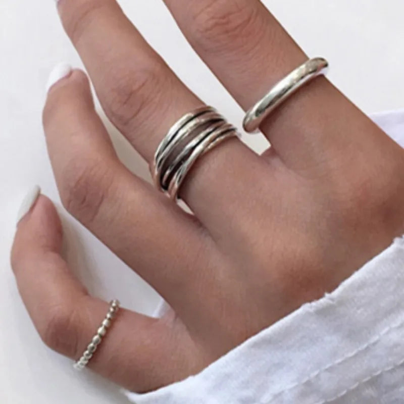 925 Sterling Silver Cross Wound Ring For Women Geometry Simple Vintage Hollow Out Jewelry Party Gift Wholesale Dropshipping