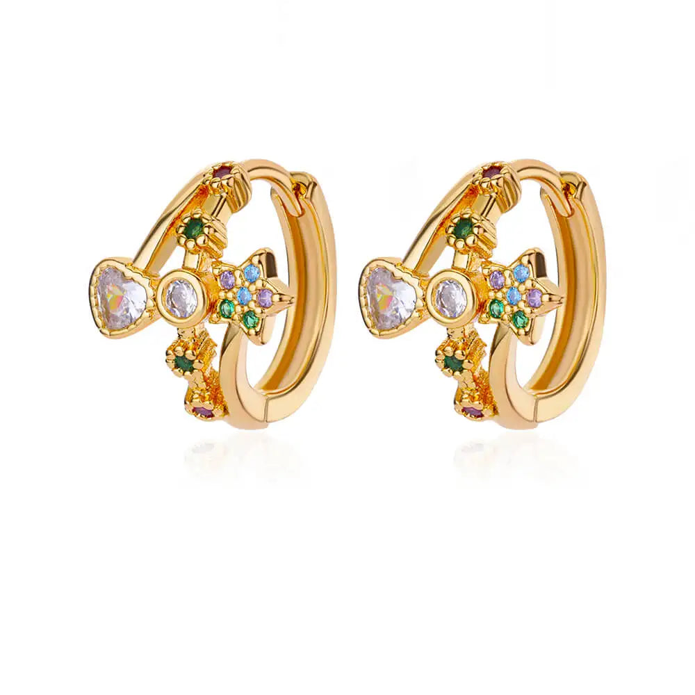 Luxury Blue Zircon Earrings For Women Stainless Steel Earrings 2024 Trending New Design Goth Jewelry aretes mujer