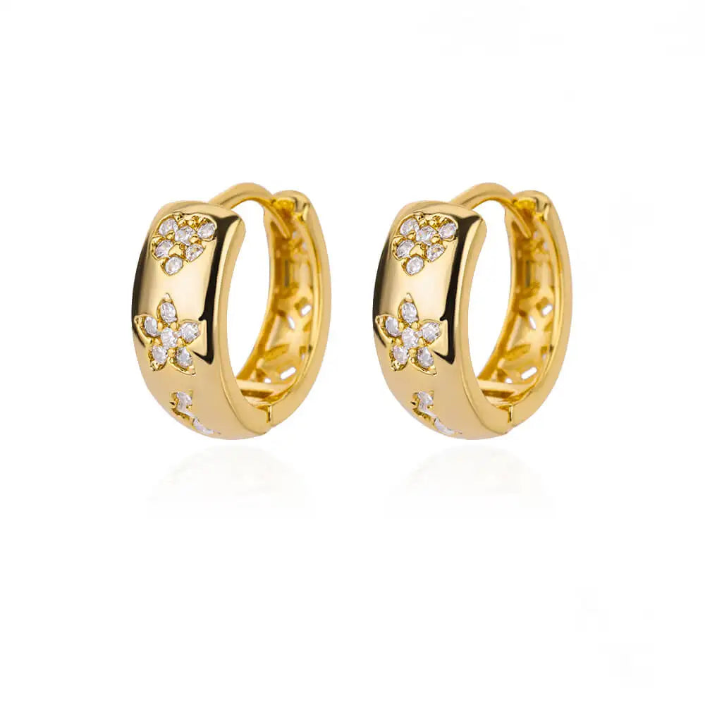 Rainbow Zircon Earring for Women Stainless Steel Hoop Earring 2024 New Trending Luxury Aesthetic Accesorios Jewelry aretes mujer