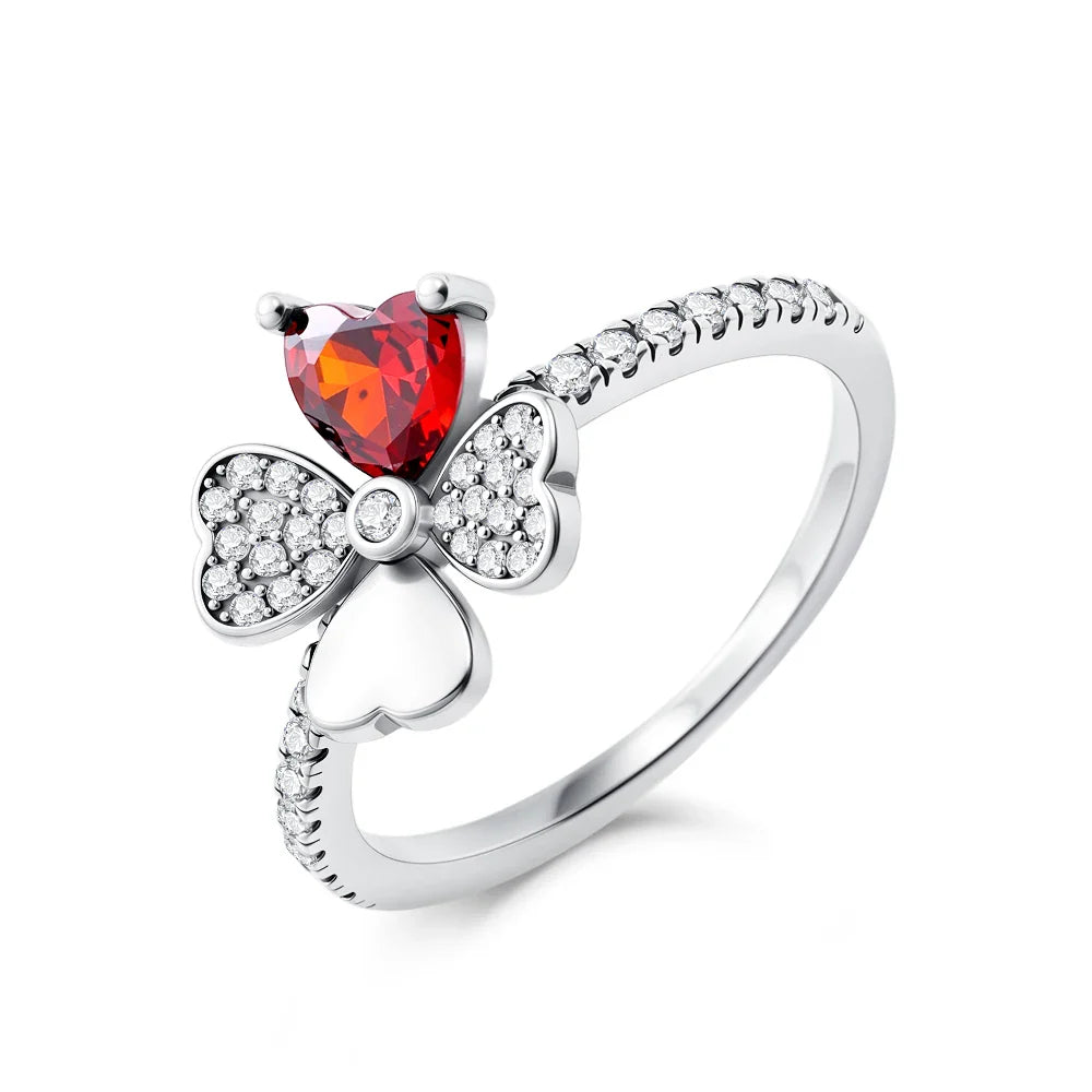 2026 Hot Selling 925 Silver Cute Puppy Flower Elephant Clover Ring Suitable for Wedding Rings, Jewelry Gifts