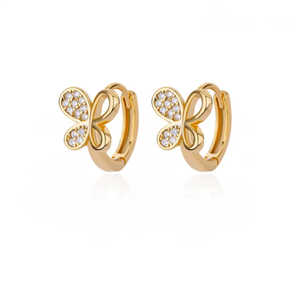 Zircon Butterfly Pendientes EarringsFor Women Stainless Steel Gold Color Butterfly Earring Trend Girl y2k Jewelry aretes mujer