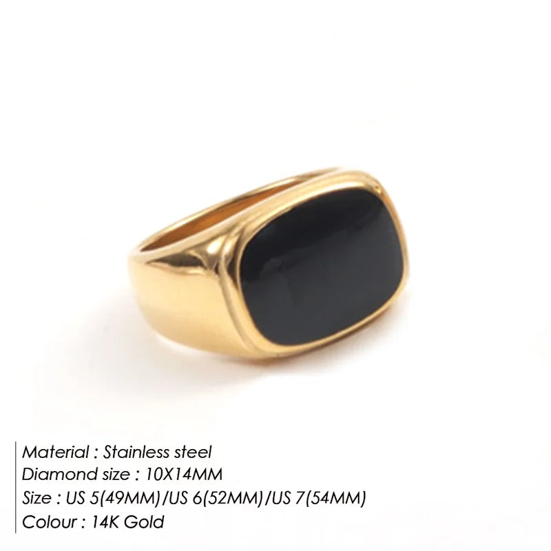 Vintage Chunky Square Shell Rings for Women White Gold Color Ladies Large Ring Party Jewelry Accessories Gift Outlet