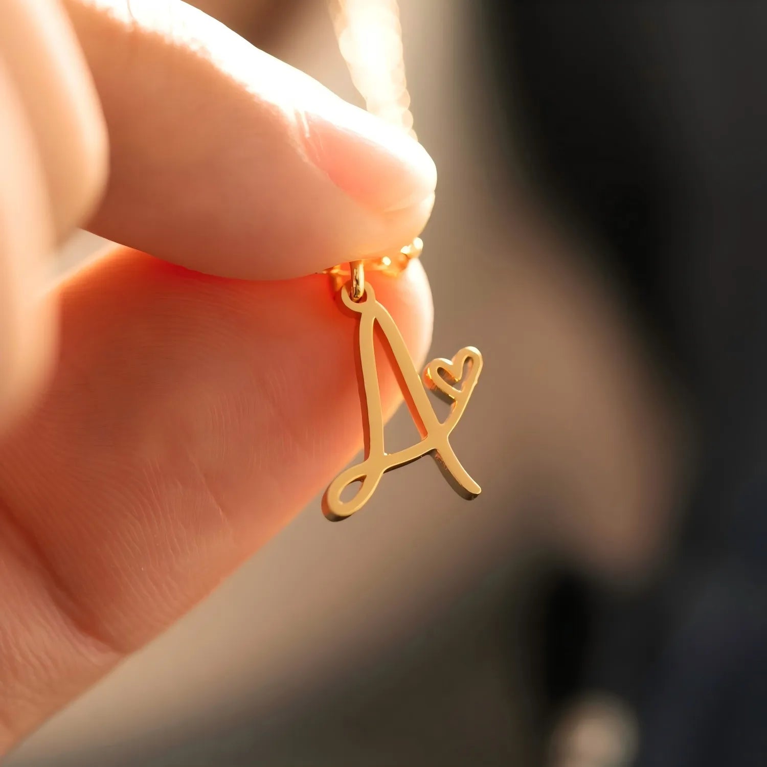 SUNIBI Personalized Initial Letter Heart Stainless Steel Accessories for Woman Necklace Ladies Jewelry Charm Gifts Wholesale