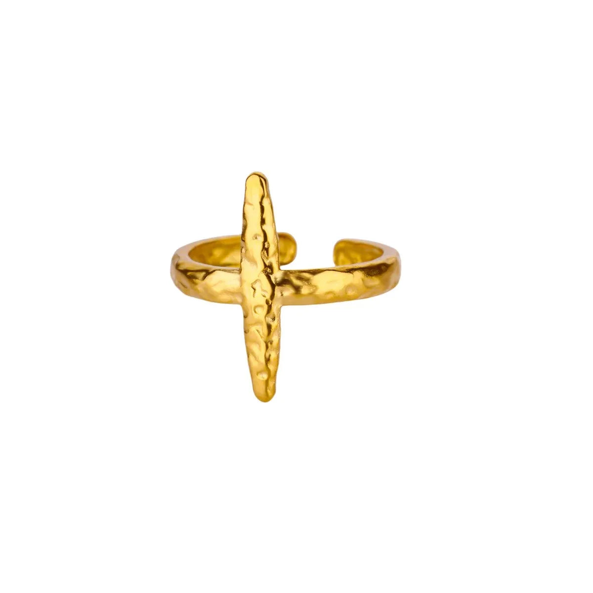 Vintage Jesus Cross Rings For Women Men Gold Color Stainless Steel Jesus Cross Adjustable Ring Religious Party Jewelry Gift