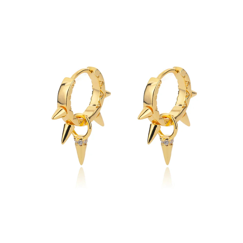 Punk Sun Face Stud Stainless Steel Earrings For Women Gold Color Star Piercing Ear Accessories Femme Gothic Jewelry Party Gift