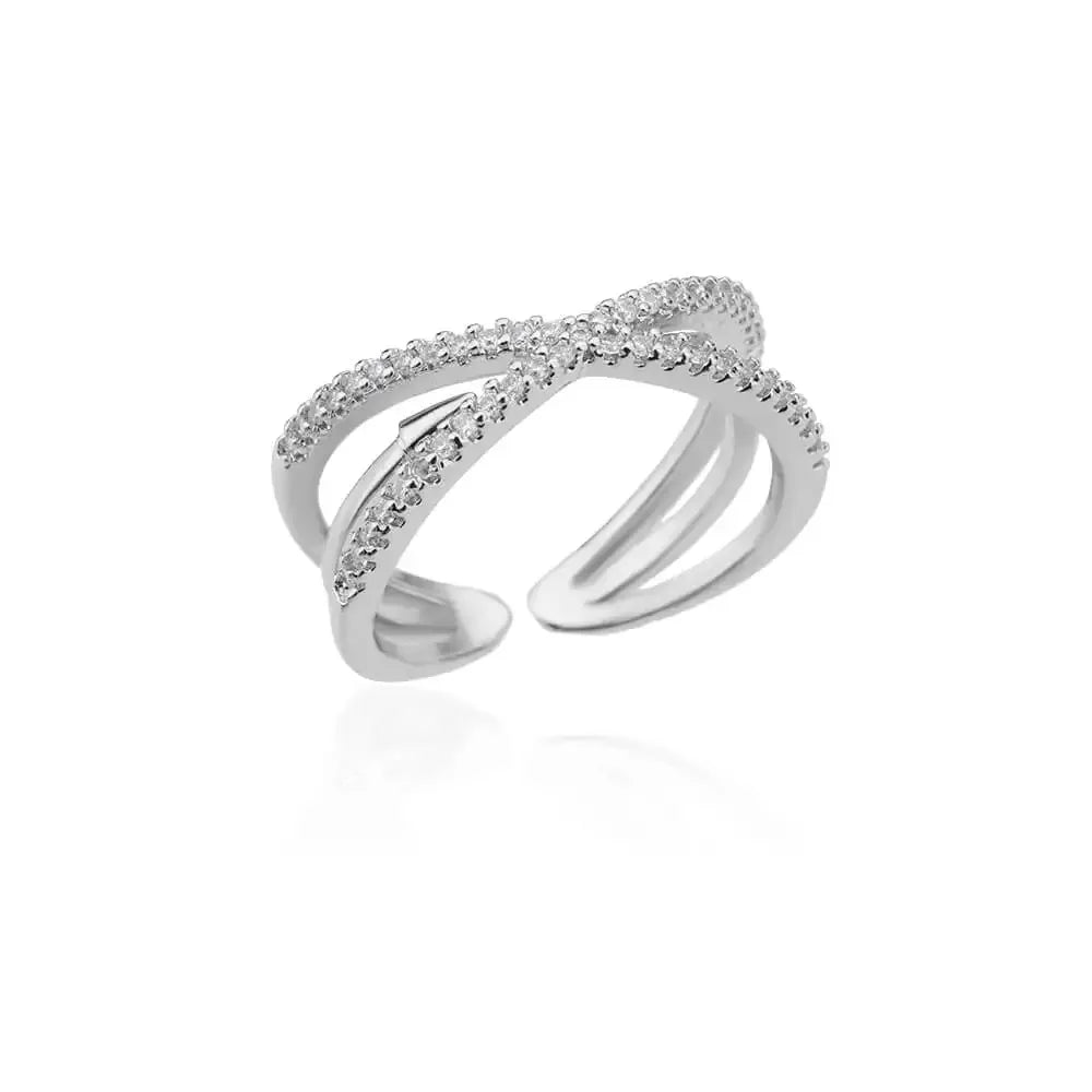 Zircon Square Drop Rings For Women Stainless Steel Gold Color Geometric Ring Wedding Engagement Christmas Jewelry Gift
