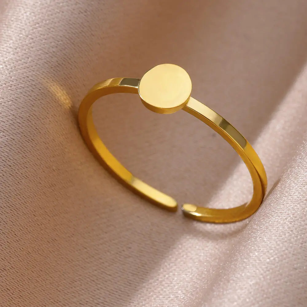 Stainless Steel Small Heart Rings For Women Vintage Gold Color Cross Openning Geometric Ring Fashion Wedding Jewerly Gift 2024