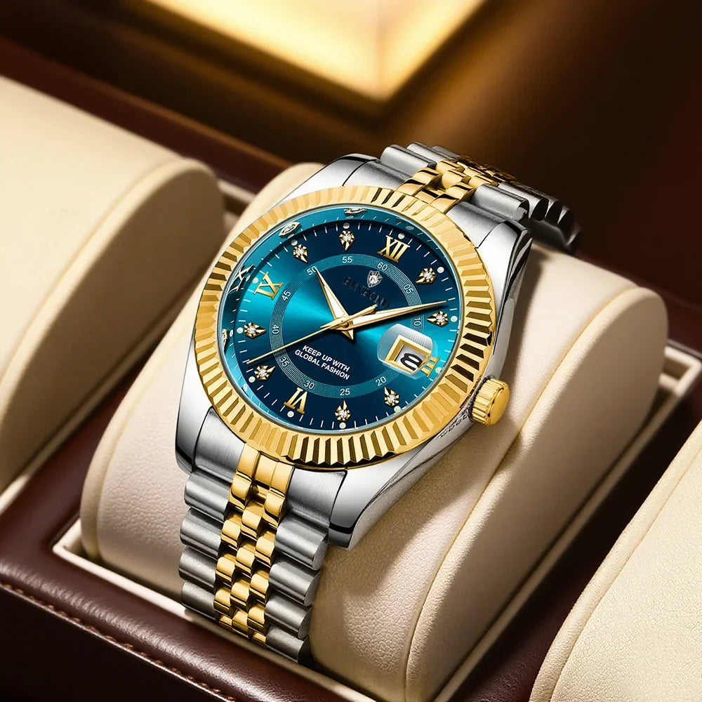 Fashion Quartz Wristwatches Luxury Brand High Quality Diamond Watch For Man Gifts Digital Mens Automatic Watches Men Gold Clock