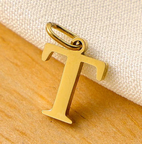 SUNIBI 26 Letters Stainless Steel Cut Alphabet Pendant for DIY Woman Necklace Ladies Jewelry Accessories Wholesale Dropshipping