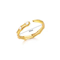 Green Zircon Evil Eye Rings For Women Stainless Steel Gold Color Geometric Open Ring New Wedding Waterproof Fashion Jewelry Gift