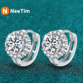 NeeTim 1ct 6.5mm Moissanite Earrings for Women S925 Sterling Silver with 18k Gold Plated Diamond Ear Studs Wedding Party Jewelry