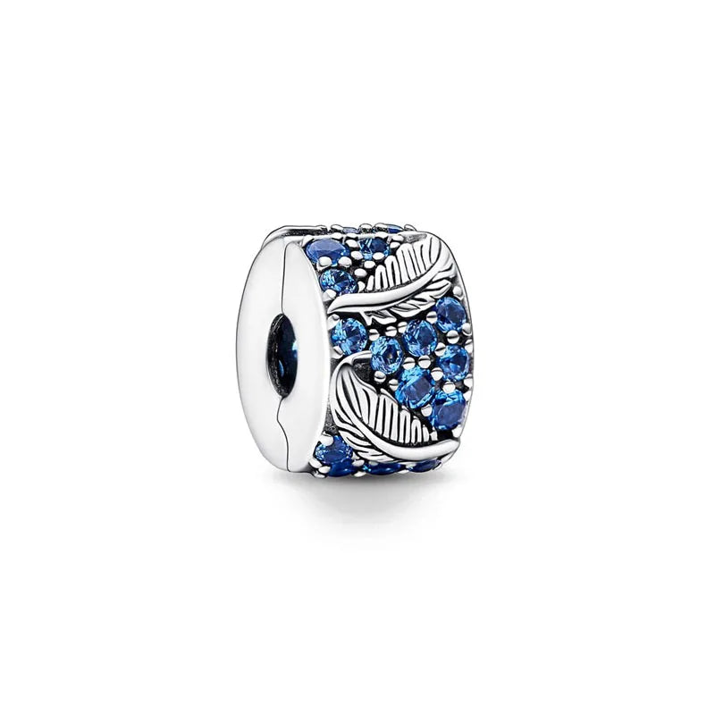 European Summer Blue Series Turtle Flower Pendant Fit S925 European 925 Sterling Silver Bracelet Bangles Necklace