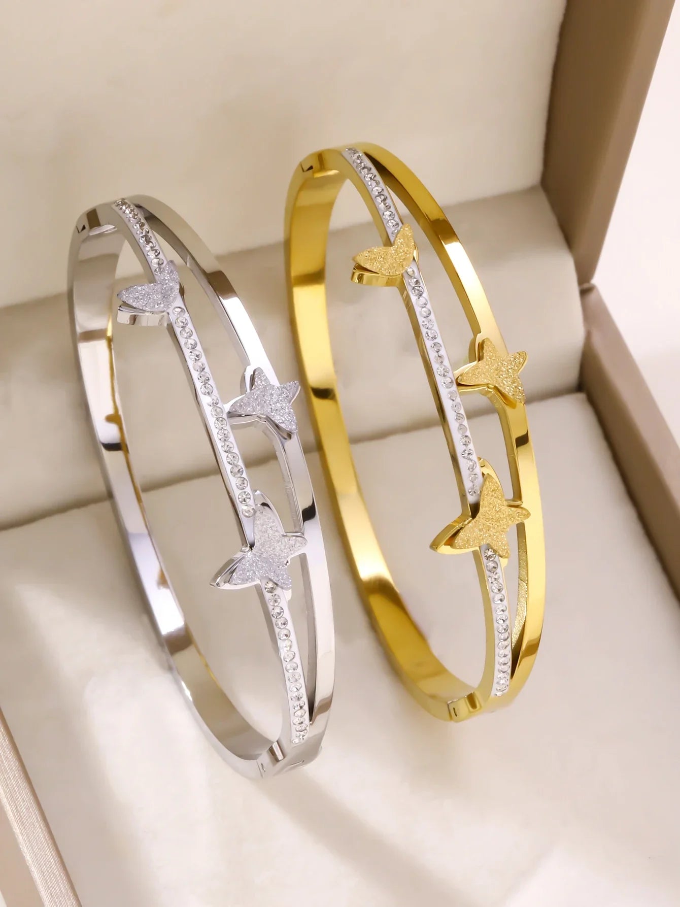 1pieces/set women's wedding jewelry party holiday Valentine's Day gift stainless steel bracelet plated with 18K gold bracelet