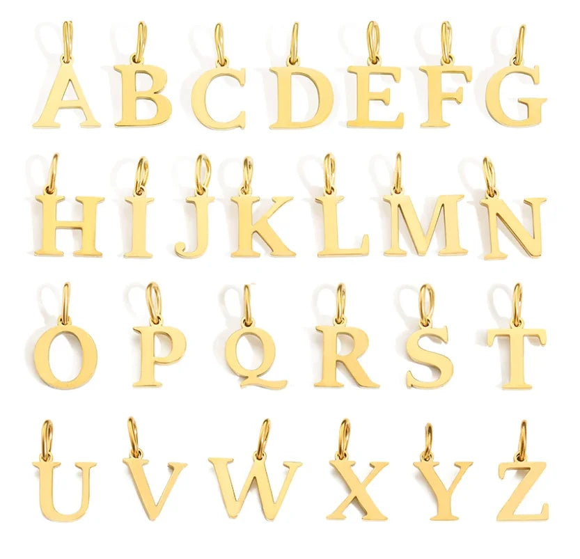 Initial Alphabet Pendant Stainless Steel Charms for Making Necklace Minimalism DIY Accessories Gift Women's Jewelry Wholesale