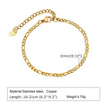 Waterproof Stainless Steel Chain Bracelets For Women , Gold Plated Fashion Stackable Link Bracelet Gifts