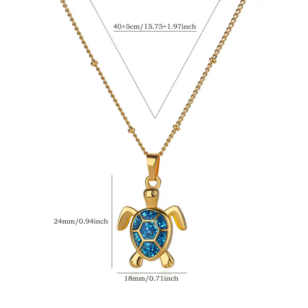 Summer Beach Turtle Necklace for Women Stainless Steel Chain Collar Pendant Necklaces Elegant Charm Jewelry Gift y2k Accessories