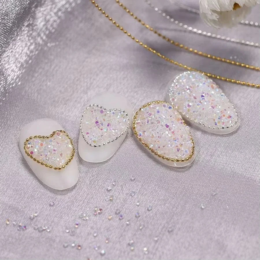 1M/Pack 0.8mm Gold Silver Nail Bead Chain Charm Ellipse Stone Nail Art Decorations Giltter Metal Steel Ball Jewelry Accessory