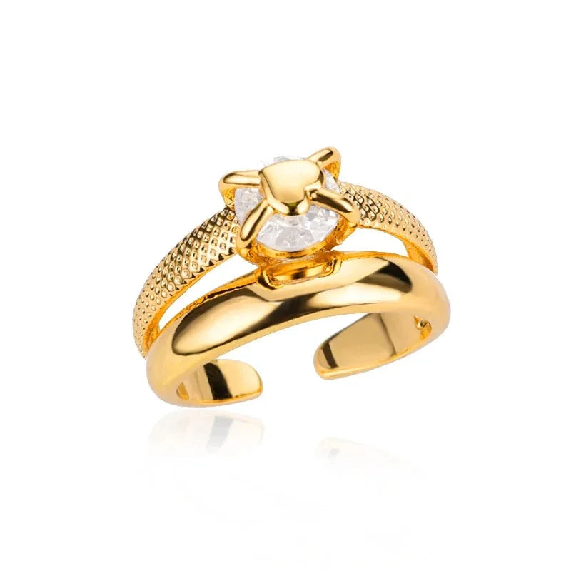 Zircon Little Heart Rings For Women Minimalism Heart Ring Stainless Steel Finger Dainty Ring Valentine Gifts Free Shipping