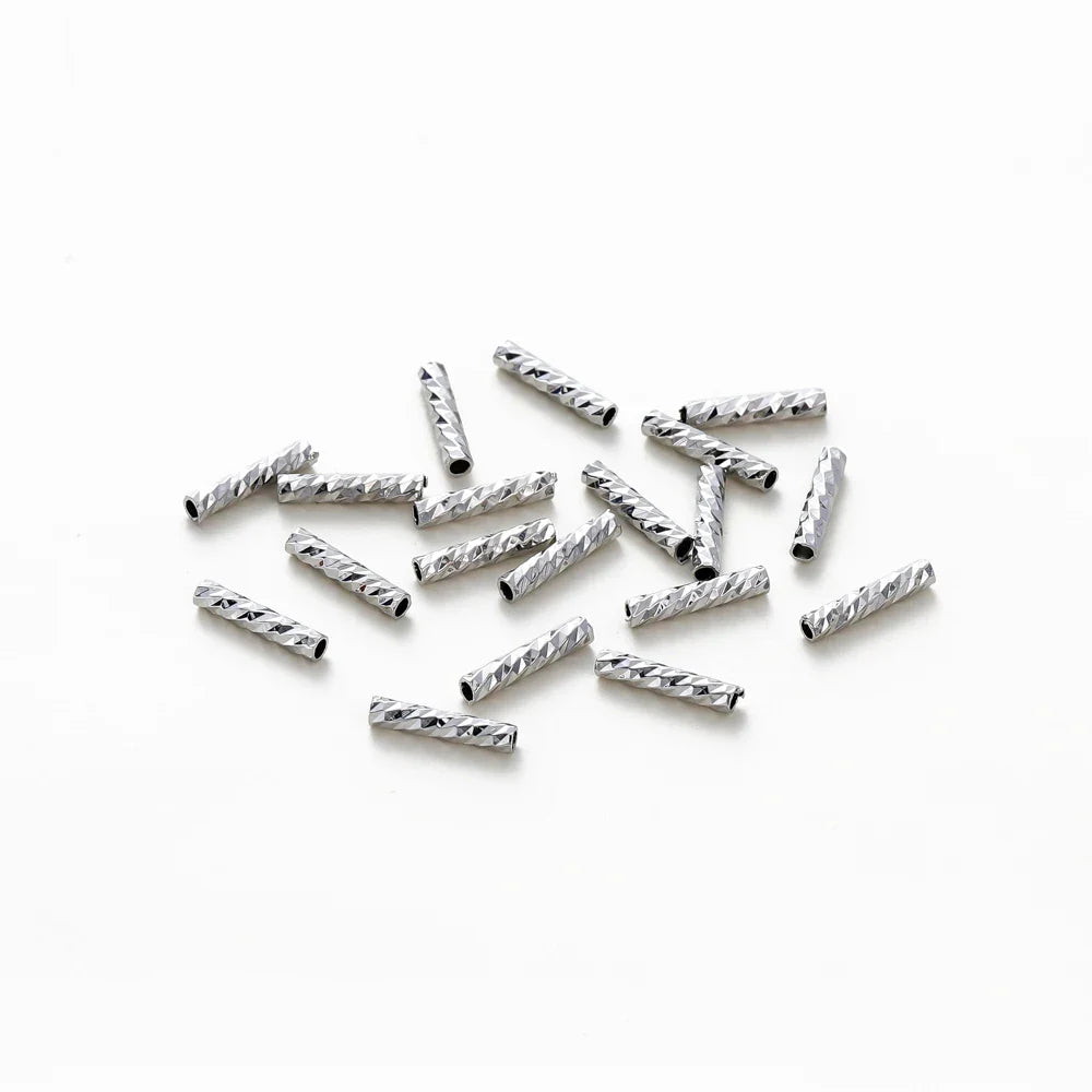 100pcs 7MM 10MM 14K 18K Gold Plated Brass Straight Tube for Bracelet Making StripeTubes Jewelry Supplies Diy Accessories