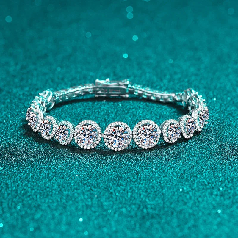 NeeTim D Color Moissanite Tennis Bracelet 925 Sterling Silver with White Gold Plated Shiny Bracelets Chian for Women Wholesale