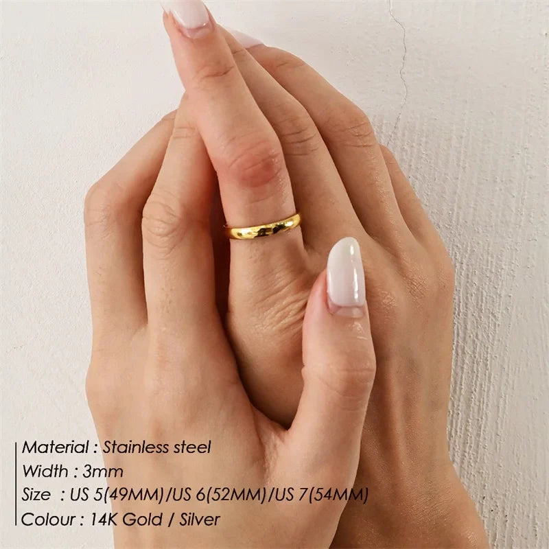 Classic Style Rings for Stacking Stainless Steel Rings For Woman For Gift Jewelry Size 5 6 7 Jewelry Accessories