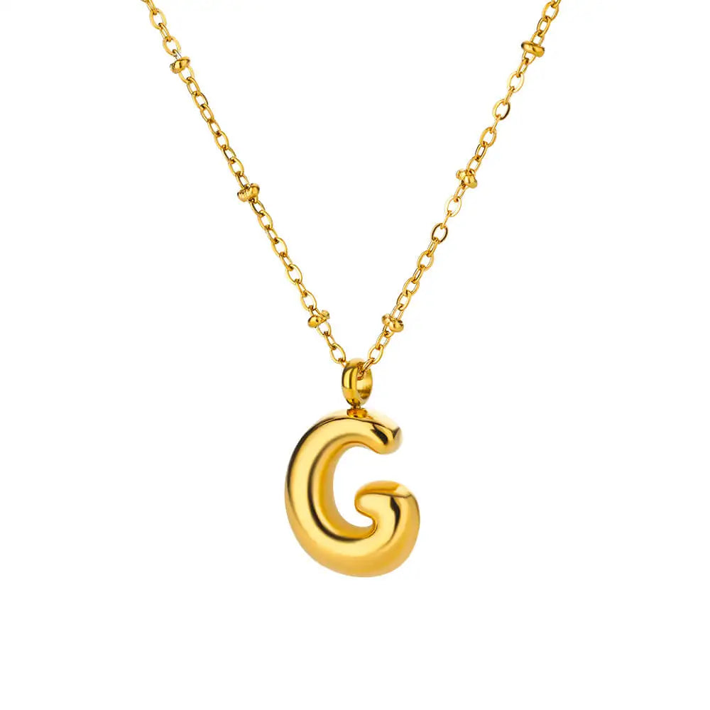 Vintage Initial Letter Necklaces For Women Stainless Steel Chain Collar Pendant Necklace 2024 New Wedding Couple Jewelry Gift
