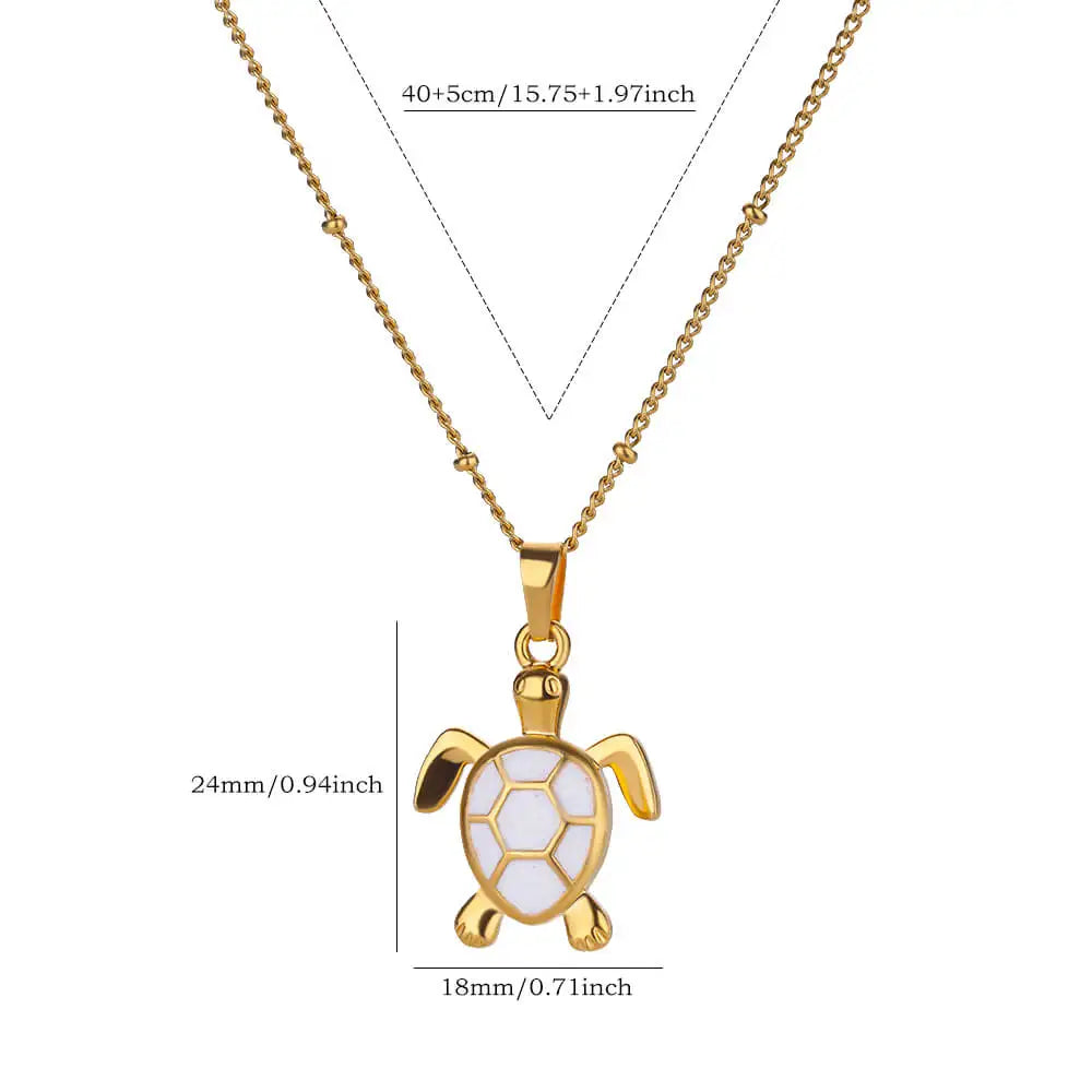 Summer Beach Turtle Necklace for Women Stainless Steel Chain Collar Pendant Necklaces Elegant Charm Jewelry Gift y2k Accessories