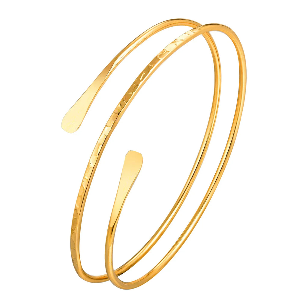 Upper Arm Cuff Bracelet for Women, Minimalist Gold Plated Armband Statement Party Armlets Jewelry