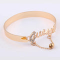 Women's Metal Bracelet Letter Design Chain Tassel Alloy Band Crystal Charm Hot Selling Jewelry Fashion Jewelry