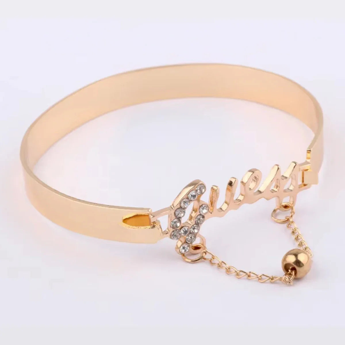 Women's Metal Bracelet Letter Design Chain Tassel Alloy Band Crystal Charm Hot Selling Jewelry Fashion Jewelry