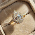 925 Sterling Silver 1CT Simple Sparkling Pear Shape Zircon Ring For Women Engagement Wedding Luxury High Quality Fine Jewelry